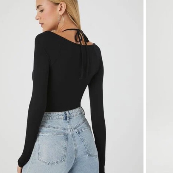 Cutout halter bodysuit in black - Picture 4 of 13